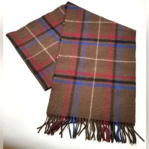 Cashmere Wool Fringe Winter Scarf Plaid